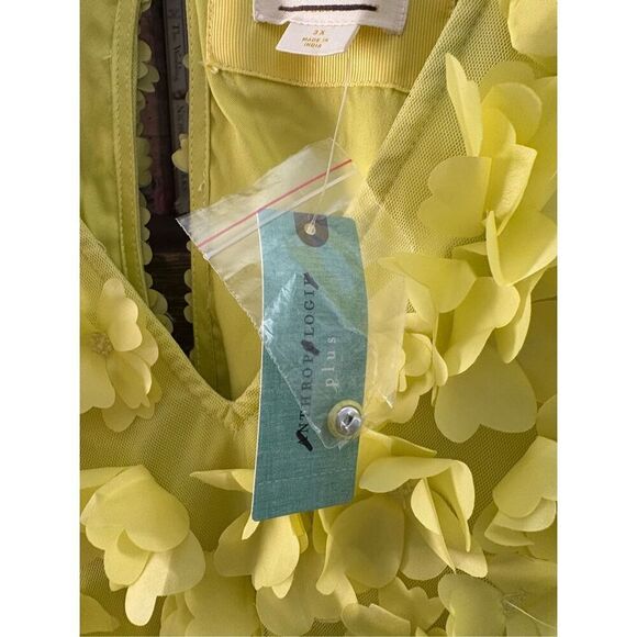 NWT Anthropologie Maeve Sleeveless Floral Appliqué Mini Dress In Lime Size 3X - Picture 10 of 12